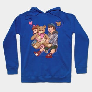 couple hugging teddy bear Hoodie